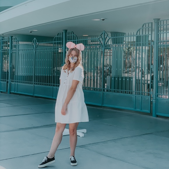 Madewell Button Front Babydoll Tiered Mini Dress - White - Picture 3 of 11